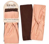 Kitsch Recycled Fabric Wide Headbands 2pc set- Rosewood