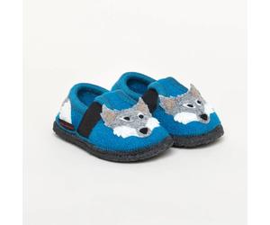 Kitz-Pichler Bobby Appl. Wolf | Kinder Filz-Hausschuh | Farbe Arctic Blue | Kinder-Hausschuh in Größe 27 Arctic Blue 27
