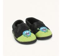 Kitz-Pichler Bobby Floh Kinder-Hausschuh für Jungen & Mädchen aus 100% Schurwolle - Warme Filz-Pantoffel schwarz 30