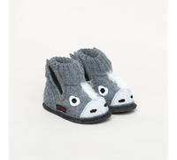 Kitz-Pichler Esel Hüttenschuh | Kinder Hausschuh | Farbe grey | Pantoffel in Größe 34 grey 34