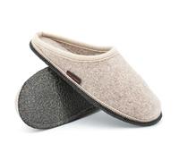 kitz-pichler Filzpantoffel Grainau aus Mulesing-freier Schaf-Schurwolle - Handgefertigte Hausschuhe aus Wollfilz für Damen & Herren Größe EU 36-46 - Patentierte naturub® Naturkatschuksohle Beige, 43