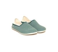 Gottstein Hüttenschuhe Linen Slip-On – rutschfeste Gummisohle – türkis (Oceangreen) Gr. 38