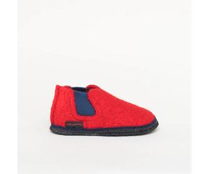 Kitz-Pichler Hütten-Chelsea Kids | Kinder Filz-Hausschuh | Farbe Rot| Hüttenschuh in Größe 32 Rubin/Blau 32