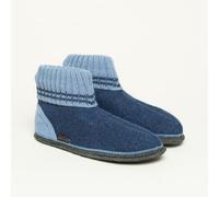 Kitz-Pichler Hüttenschuh Ötz - Hausschuh für Damen & Herren aus 100% Schurwolle dunkel-blau 46