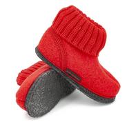 kitz-pichler Hüttenschuh Ötz Kids aus Mulesing-freier Schaf-Schurwolle - Handgefertigte Hausschuhe aus Wollfilz für Kinder Größe EU 22-34 - Mit hohem Strickbund & rutschfester Filz-Latex-Sohle
