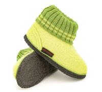 kitz-pichler Hüttenschuh Ötz Kids - Hoher Hausschuh für Kinder | Aus Reiner Schur-Wolle - rutschfeste Sohle aus Filz - Perfekt für die Kita Jasmin | 34