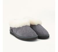 kitz-pichler Lammfell-Hausschuh Gisi für Damen & Herren | Fellhüttenschuh aus echtem Lammfell - Gummilaufsohle für Drinnen & Draußen | Eine Nummer größer bestellen Gris | 37