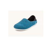 Gottstein Kinder-Hausschuh Wool Slip-on Kids aus 100% Schurwolle mit rutschfester Gummisohle - Perfekt für Kita, Kindergarten & Schule graublau 32