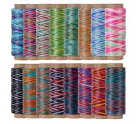 KIVISIN Rundes gewachstes Garn in 16 Farben, 0,5 mm, 40 m kleine Spulen, wachsbeschichtete 3-lagige Polyesterschnur für Handarbeit, Mikro-Makramee, Schmuckherstellung, Armbandflechten, Perlen und