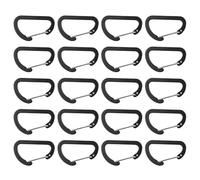 Kivivaka Schlüsselanhänger-Clip aus Aluminiumlegierung, mit automatischer Verriegelung, Schnellspannmechanismus, Camping, Wandern und Zeltseil, 20 Stück, 4 x 1,5 cm, Schwarz