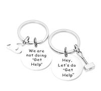 Kivosliviz Loki Merchandise Schlüsselanhänger Geschenke Schmuck Loki Merch Let's Do Get Help Schlüsselanhänger Thor Charm Geschenk Lokis Staff Marvel Schlüsselanhänger, Edelstahl, stainless steel