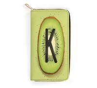 Kiwi Art Pattern Slim Thin Credit Card Wallet, PU Leather Bifold Cash Wallet, Zipper Coin Pocket ID Window Wallet Storage Bag Wallet Wallet Coin Purse Pouch Change Holder Small with Zipper for Men And