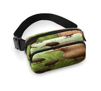 Kiwi Bird niedliche Bauchtasche mit verstellbarem Riemen, modische Hüfttasche für Outdoor-Sport, Wandern, weiß, 20 x 13 cm, voll bedruckte Hüfttasche