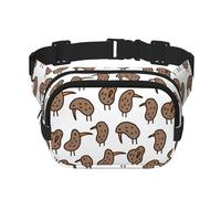 Kiwi Bird Unisex verstellbare Taille quadratisch doppellagig Hüfttasche für Outdoor-Aktivitäten Reisen Laufen Wandern, Schwarz , Einheitsgröße