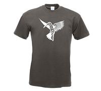 Kiwistar - T-Shirt - Graphit - Polygon Kolibri Figur Tier Art Herren Funshirt Bedruckt Design Sprüche Spruch Motive - mit Motiv Bedruckt - Funshirt Design - Sport - Freizeit - Herren - L