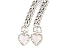 KJBDQQH Taschenkette 1 Stück herzförmige Geldbörsenkette, Uhrenarmband-Verlängerungs-Zubehöranhänger, verlängerte Umhängetasche, Handtasche, Tasche für Taschen(Silver)