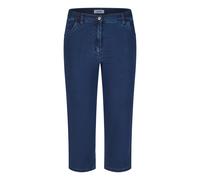 7/8-Hose KJBRAND "Betty", Damen, Gr. 50, N-Gr, blau (denim stoned), Denim/Jeans, Obermaterial: 71% Baumwolle, 25% Polyester, 4% Elasthan, unifarben, regular fit 7/8-Länge, Hosen 7/8-Hose, in großen Gr