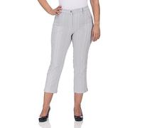 KjBRAND Damen Bea 7/8 Hose, Silber gestreift, 46 Grande Taille Courte
