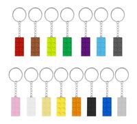 KJG Schlüsselanhänger Bausteine 15 Stück - Taschenanhänger für LEGO Geburtstag Jungen Und Mädchen