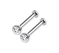 KJM FASHION 2 STK Chirurgischer 316-l-stahl Labret 1,2mm 16g 8mm 5/16 3mm Kristall Halbe Kugel Marilyn Monroe Spider Bite Medusa Ohrringe Piercing Schmuck 3514