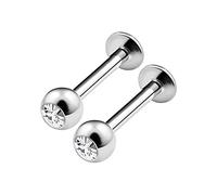 KJM FASHION 2 STK Chirurgischer 316-l-stahl Labret Monroe 1,6mm 14g 8mm 5/16 4mm Klar Kristallkugel Marilyn Monroe Monroe Tragus Ohrringe Piercing Schmuck 3007