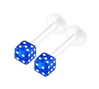 KJM FASHION 2 STK Durchsichtig Bioflex Labret Monroe 1.2mm 16gauge 8mm 5/16 3mm Würfel Kugel Medusa Snakebites Marilyn Monroe Ohrringe Piercing Schmuck 1655