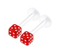 KJM FASHION 2 STK Durchsichtig Bioflex Lippe 1,2 mm 16 g 8mm 5/16 3mm Würfel Kugel Vertical Labret Madonna Vertical Labret Ohrringe Piercing Schmuck 1652