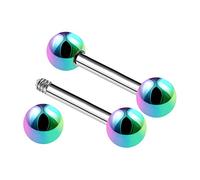 KJM FASHION 2 Stk Stahl Hantel Ohrstecker 1,6mm 14g 8 mm 5/16 4mm Eloxiert Kugel Eyebrow Daith Rook Helix Ohrringe Piercing Schmuck 3248