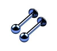 KJM Fashion 2 Stk Titan G23 Dunkelblau Labret 1,2mm 16g 10mm 3/8 3mm Kugel Medusa Spiderbite Snakebites Spider Bite Ohrringe Snake Bite Piercing Schmuck 6700