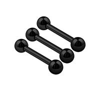 KJM FASHION 3 STK Eloxiert Schwarz Barbell Stab 1.2 mm 16gauge 8mm 5/16 Inch Kugel Cartilage Tragus Rook Eyebrow Ohrringe Daith Piercing Schmuck 0587