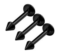 KJM FASHION 3 STK Eloxiert Schwarz Labret Monroe 1.6mm 8 mm 5/16 Eloxiert Kegel Tragus Spider Bites Ohrringe Tragus Piercing Schmuck 0058