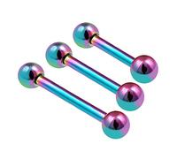 KJM FASHION 3 STK Eloxiert Schwarz Straight Barbell 1.2 mm 16gauge Kugel Cartilage Helix Rook Daith Ohrringe Daith Piercing Schmuck 0696