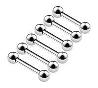 KJM FASHION 6 Stk Chirurgenstahl Hantel Ohrstecker 1,2 mm 16 g 10mm 3/8 12mm 1/2 3mm Kugel Daith Cartilage Tragus Daith Ohrringe Eyebrow Piercing Schmuck 4603