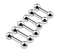 KJM FASHION 6 Stk Chirurgenstahl Hantel Ohrstecker 1,6mm 14g 6mm 1/4 8mm 5/16 4mm Kugel Cartilage Tragus Helix Rook Ohrringe Daith Piercing Schmuck 4604