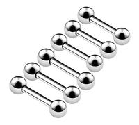 KJM FASHION 6 Stk Chirurgenstahl Hantel Ohrstecker 1,6mm 14g 8mm 5/16 10mm 3/8 4mm Kugel Tragus Helix Eyebrow Rook Ohrringe Cartilage Piercing Schmuck 4605
