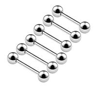 KJM FASHION 6 Stk Chirurgenstahl Ohrstecker Hantel 0,8mm 20gauge 10mm 3/8 12mm 1/2 3mm Kugel Cartilage Tragus Helix Rook Ohrringe Daith Piercing Schmuck 4598