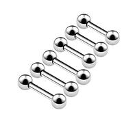 KJM FASHION 6 Stk Chirurgenstahl Ohrstecker Hantel 1,2 mm 16 g 6mm 1/4 8mm 5/16 3mm Kugel Rook Eyebrow Daith Cartilage Ohrringe Helix Piercing Schmuck 4601