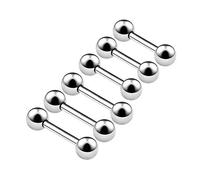 KJM FASHION 6 Stk Chirurgenstahl Ohrstecker Hantel 1mm 18g 6mm 1/4 8mm 5/16 3mm Kugel Tragus Helix Eyebrow Rook Ohrringe Cartilage Piercing Schmuck 4599