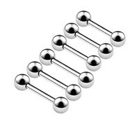 KJM FASHION 6 Stk Chirurgenstahl Ohrstecker Hantel 1mm 18g 8mm 5/16 10mm 3/8 3mm Kugel Helix Daith Tragus Rook Ohrringe Tragus Piercing Schmuck 4600