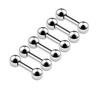 KJM FASHION 6 Stk Chirurgischer 316-l-stahl Hantel Ohrstecker 1,6 mm 14g 6mm 1/4 4mm Kugel Rook Eyebrow Daith Cartilage Ohrringe Tragus Piercing Schmuck 6324