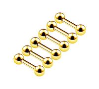 KJM FASHION 6 Stk Eloxiert Hantel Ohrstecker 1.2mm 16gauge 6mm 1/4 3mm Kugel Helix Rook Eyebrow Daith Ohrringe Cartilage Piercing Schmuck 6331