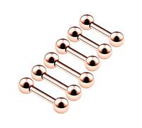 KJM FASHION 6 Stk Rosa Eloxiert Hantel Ohrstecker 1,2 mm 16 g 6mm 1/4 8mm 5/16 3mm Kugel Helix Daith Tragus Rook Ohrringe Tragus Piercing Schmuck 4606