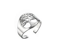 kkjoy Baum des Lebens durchbrochener Ring aus Edelstahl verstellbare offene Fingerringe Jahrestag Geburtstag Geschenke Schmuck für Frauen Männer