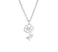 kkjoy Edelstahl Geburtsmonat Blume Halskette 12 Monate Geburtstag Blume Anhänger Halskette Beste Freund Halskette Schmuck für Frauen Mädchen