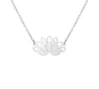 kkjoy Lotos Halskette Edelstahl Lotus Blume Yoga Symbol Anhänger Halskette Inspirational Schmuck für Frauen Charmante Damen