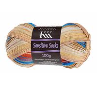 KKK Sockenwolle Sensitive Socks senf-blau-orange