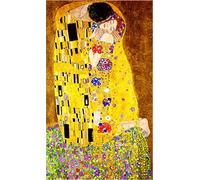 KKKKX Stickset Stickbilder Kreuzstich Vorgedruckt Gustav Klimt Kuss 40x50cm DIY Kunst Kreuzstich Kit Stickerei geeignet für Anfänger für die Heimdekoration 14CT vorgedruckte Leinwand