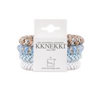 KKNEKKI Haargummi Bundle Samt hellblau/weiß/beige/glitzer