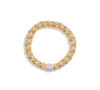 KKNEKKI Haargummi Zopfgummi - Gelb Ivory Beige Glitzer Perle Gelb