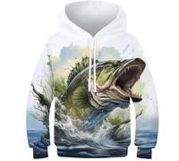 KKOLASXZE 3D Druck Brown Forelle Hoodies KapuzenpulLieber PulLieber Unisex Casual Hoody Sweatshirt Für Jungen Mädchen Mit Tasche 10-12Y